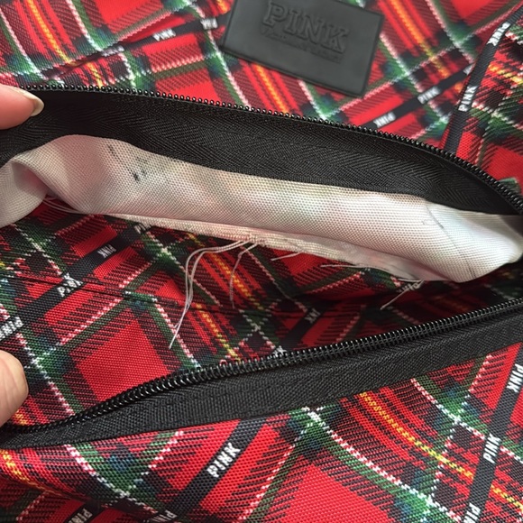 Pink Victoria’s Secret Red Plaid Campus Backpack - Picture 9 of 9